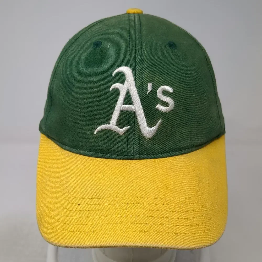Oakland Athletics MLB Baseball Cap Green Yellow One Size A's Logo Strapback Hat